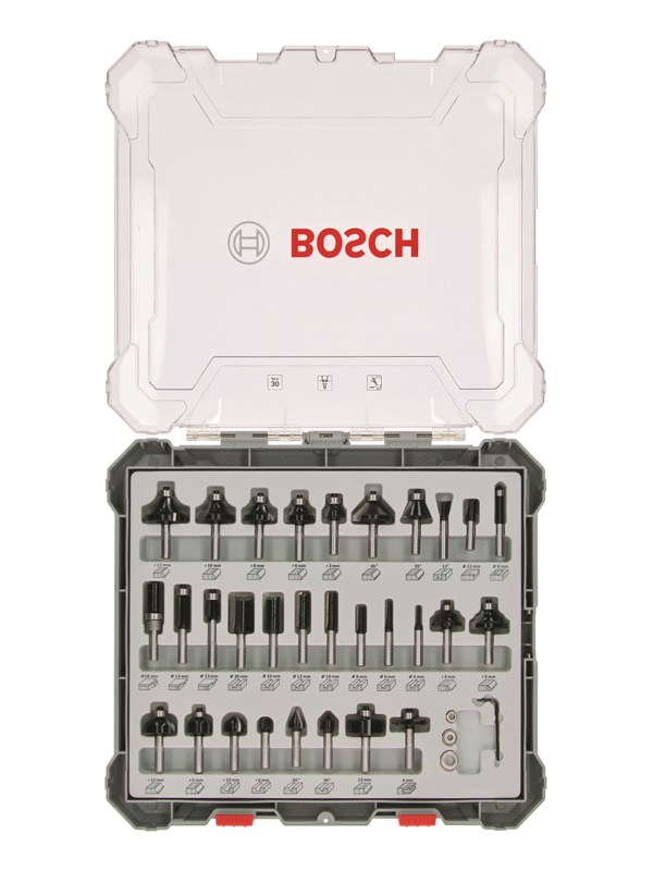 Bosch Jyrsinteräsarja, 30 kpl:n valikoima, 8 mm:n kara