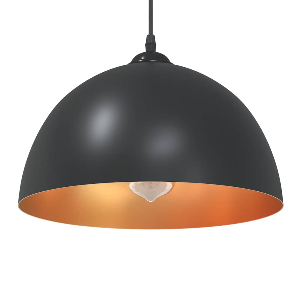 vidaXL Riippuvalaisimet 2kpl Musta Ø30cm