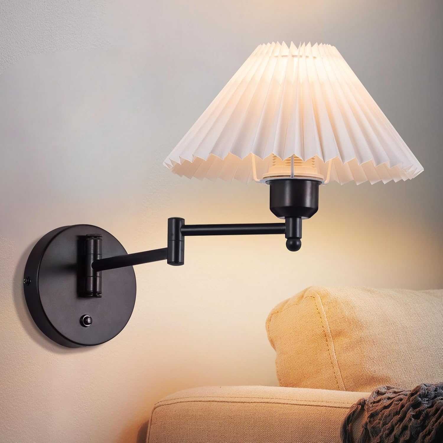 NETTLIFE Vintage - sisäseinävalaisin: E27, Retro - lampunvarjostin, Säädettävä, seinävalaisin, 40W, .