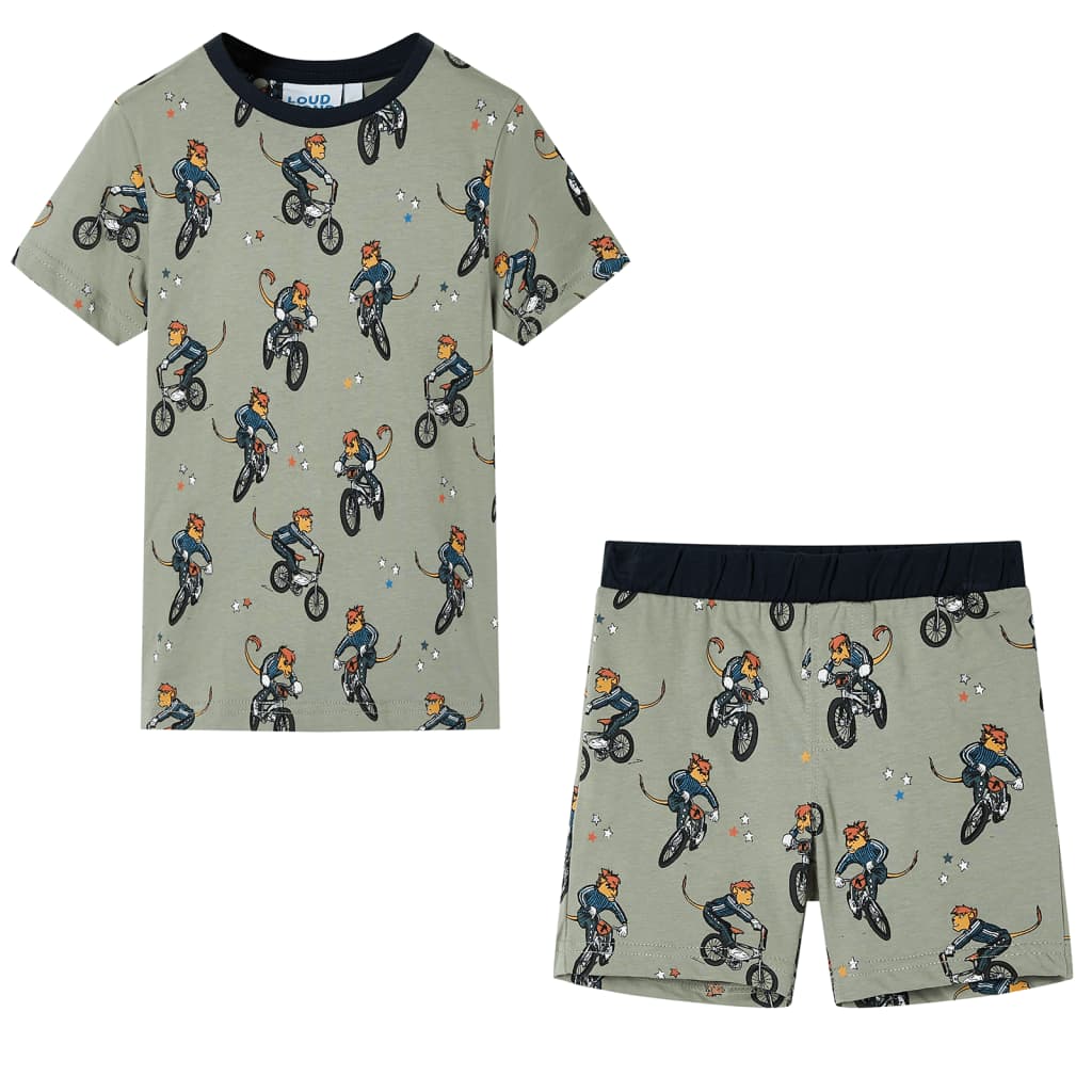 vidaXL lyhythihainen pyjama vaalea khaki 104